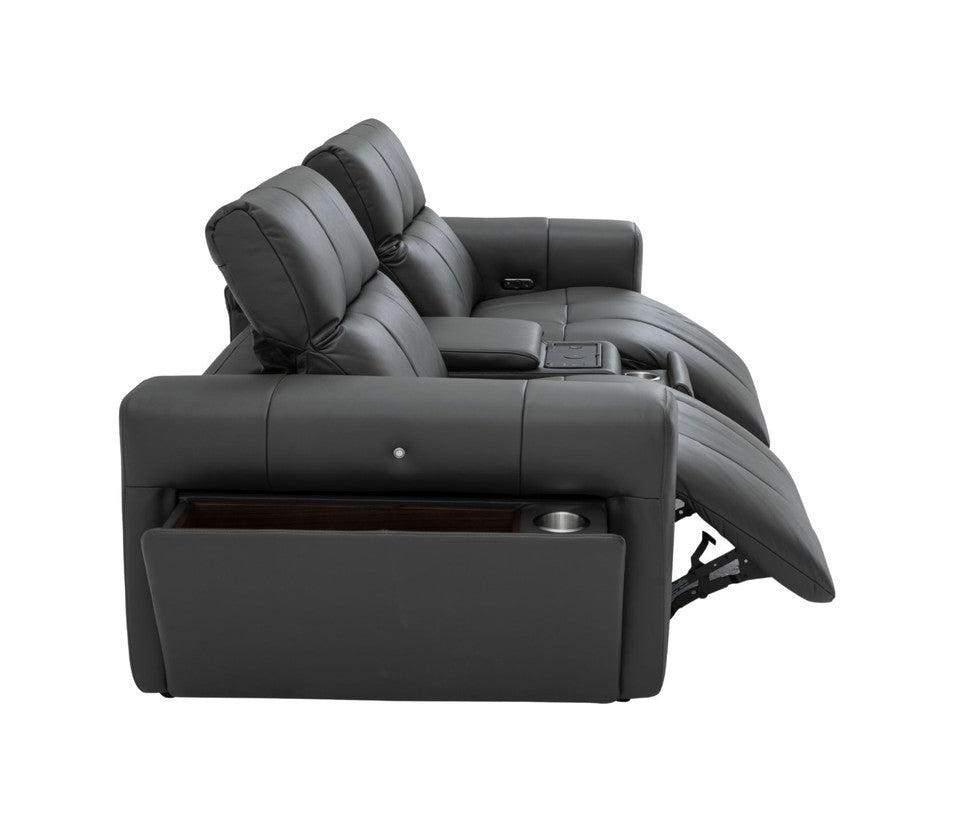 Durham 2-Seater Power Sofa with Console - Leather