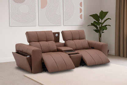 Durham 2-Seater Power Sofa with Console - Leather