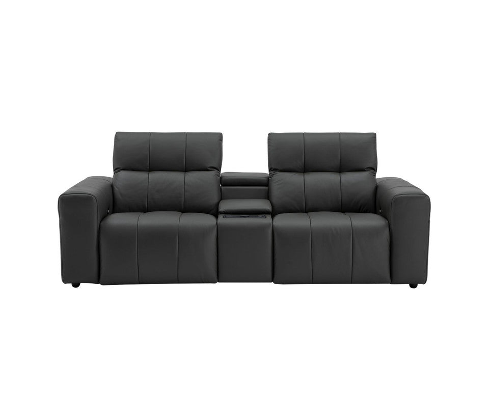 Durham 2-Seater Power Sofa with Console - Leather