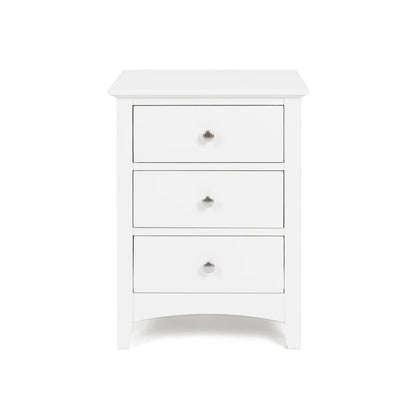 Jessica 3-Drawer Bedside - White
