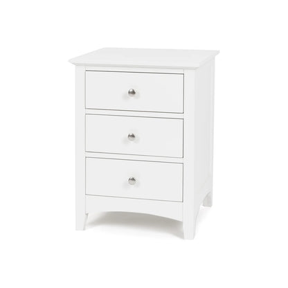 Jessica 3-Drawer Bedside - White