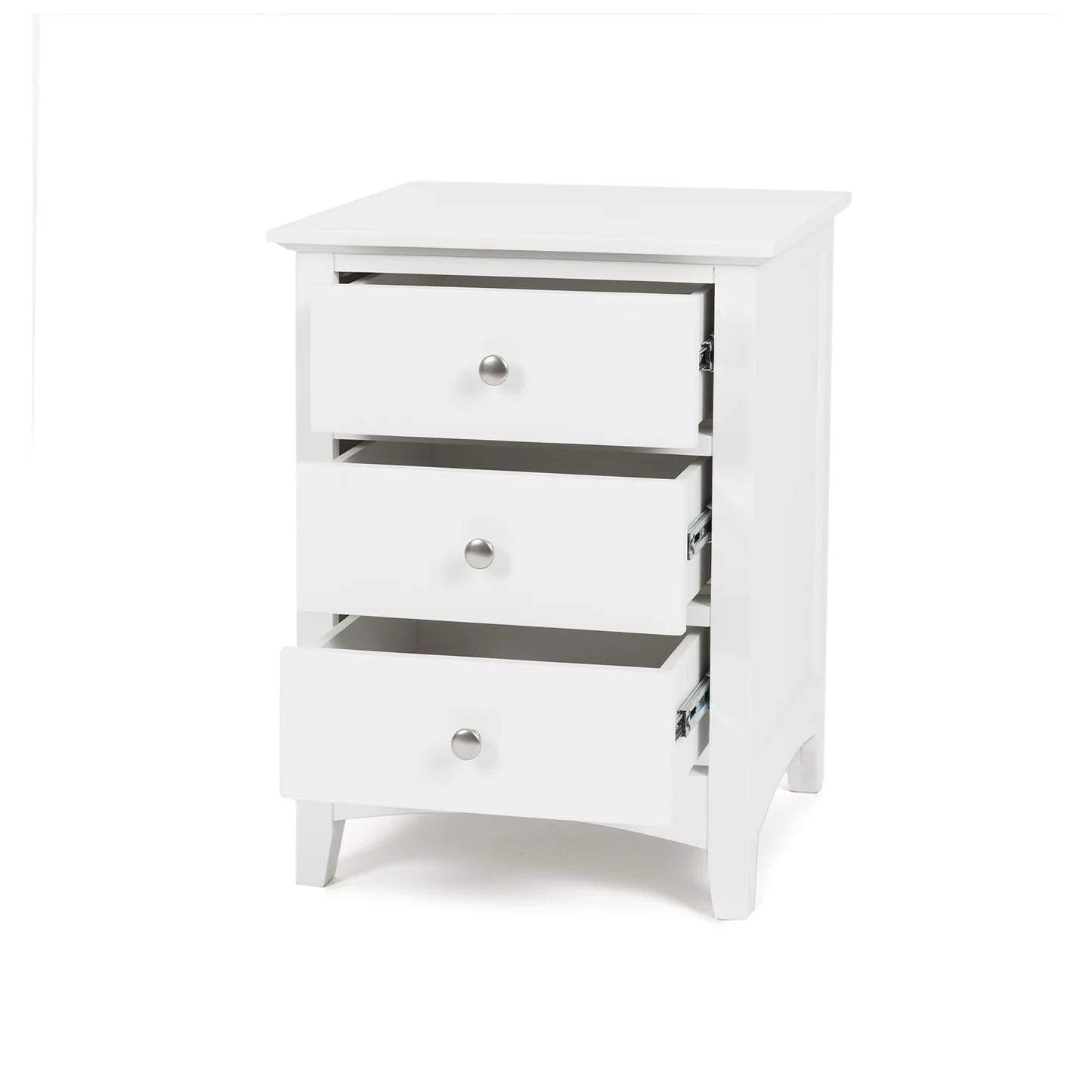 Jessica 3-Drawer Bedside - White
