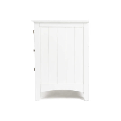 Jessica 3-Drawer Bedside - White