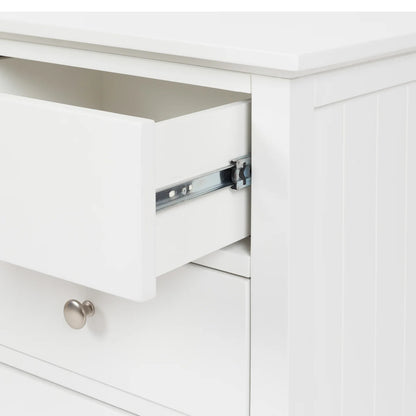 Jessica 3-Drawer Bedside - White