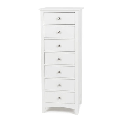 Jessica 7-Drawer Tallboy - White