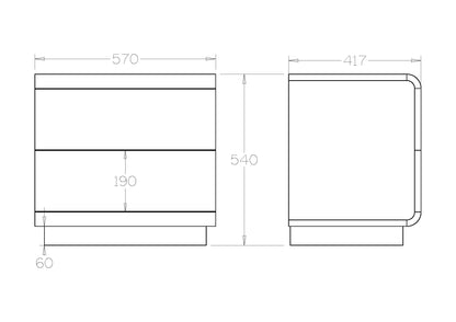 Karamea 2-Drawer Bedside