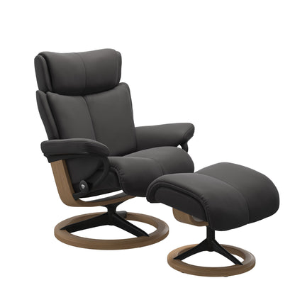 Magic Medium Leather Recliner - Signature Base