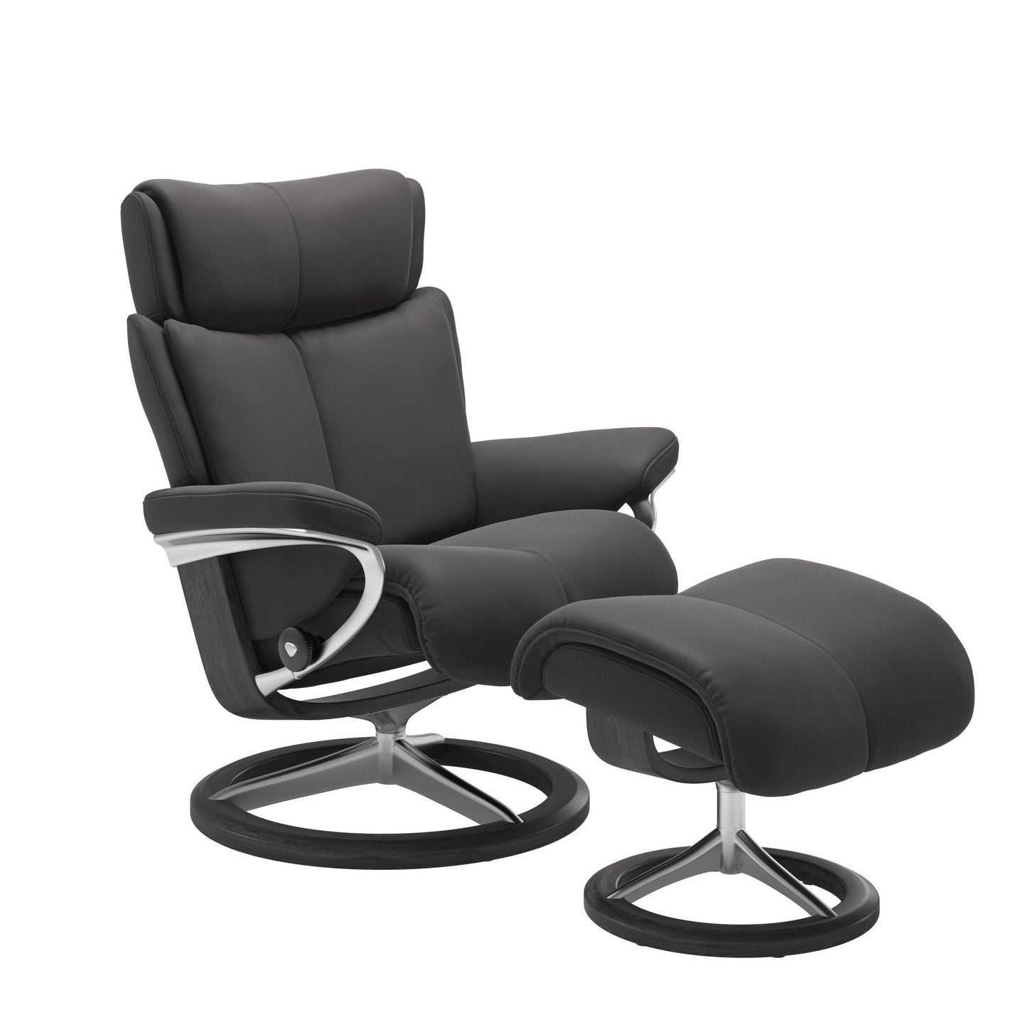 Magic Medium Leather Recliner - Signature Base