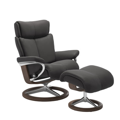Magic Medium Leather Recliner - Signature Base