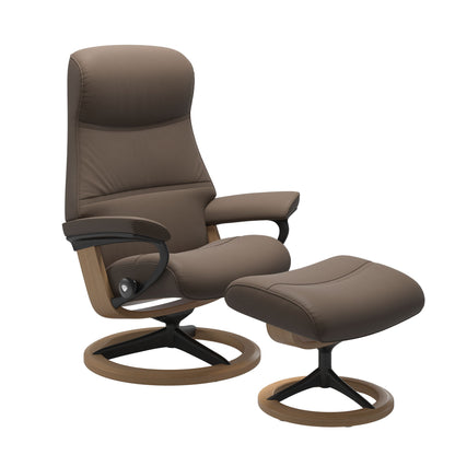 Philip Medium Leather Recliner - Signature Base