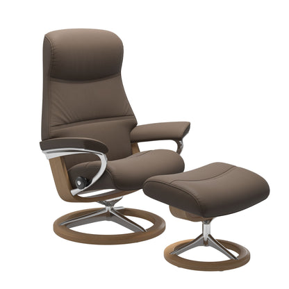 Philip Medium Leather Recliner - Signature Base