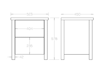Portland 2-Drawer Bedside