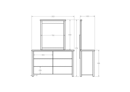 Portland 6-Drawer Dresser & Mirror