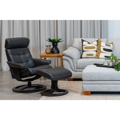 Royal Large Recliner & Footstool - Leather