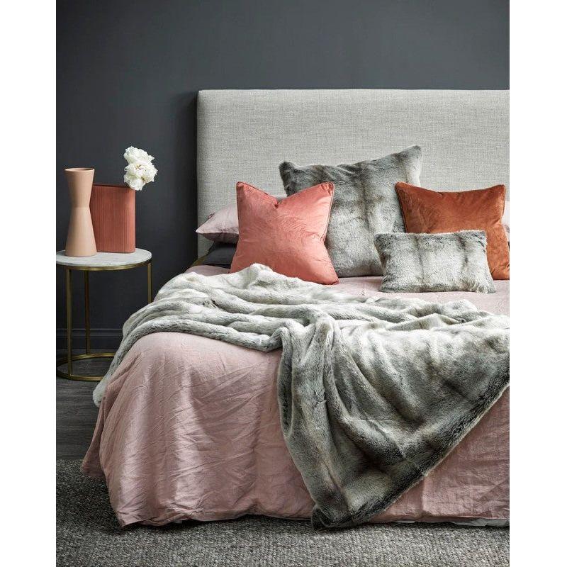 Silver Marten Faux Fur Throw