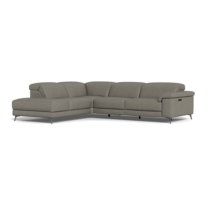 Tate 3-Seater Power recliner Sofa with LHF Chaise - Leather