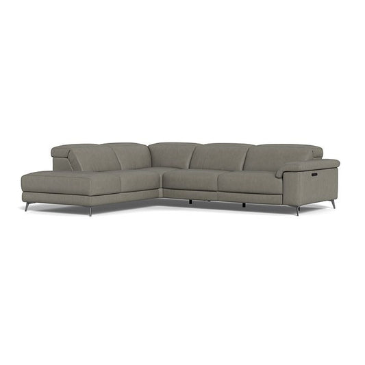 Tate 3-Seater Power recliner Sofa with LHF Chaise - Leather