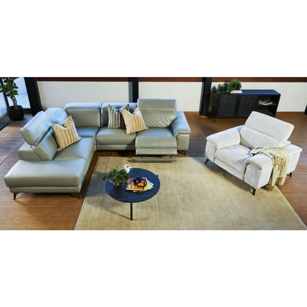 Tate 3-Seater Power recliner Sofa with LHF Chaise - Leather