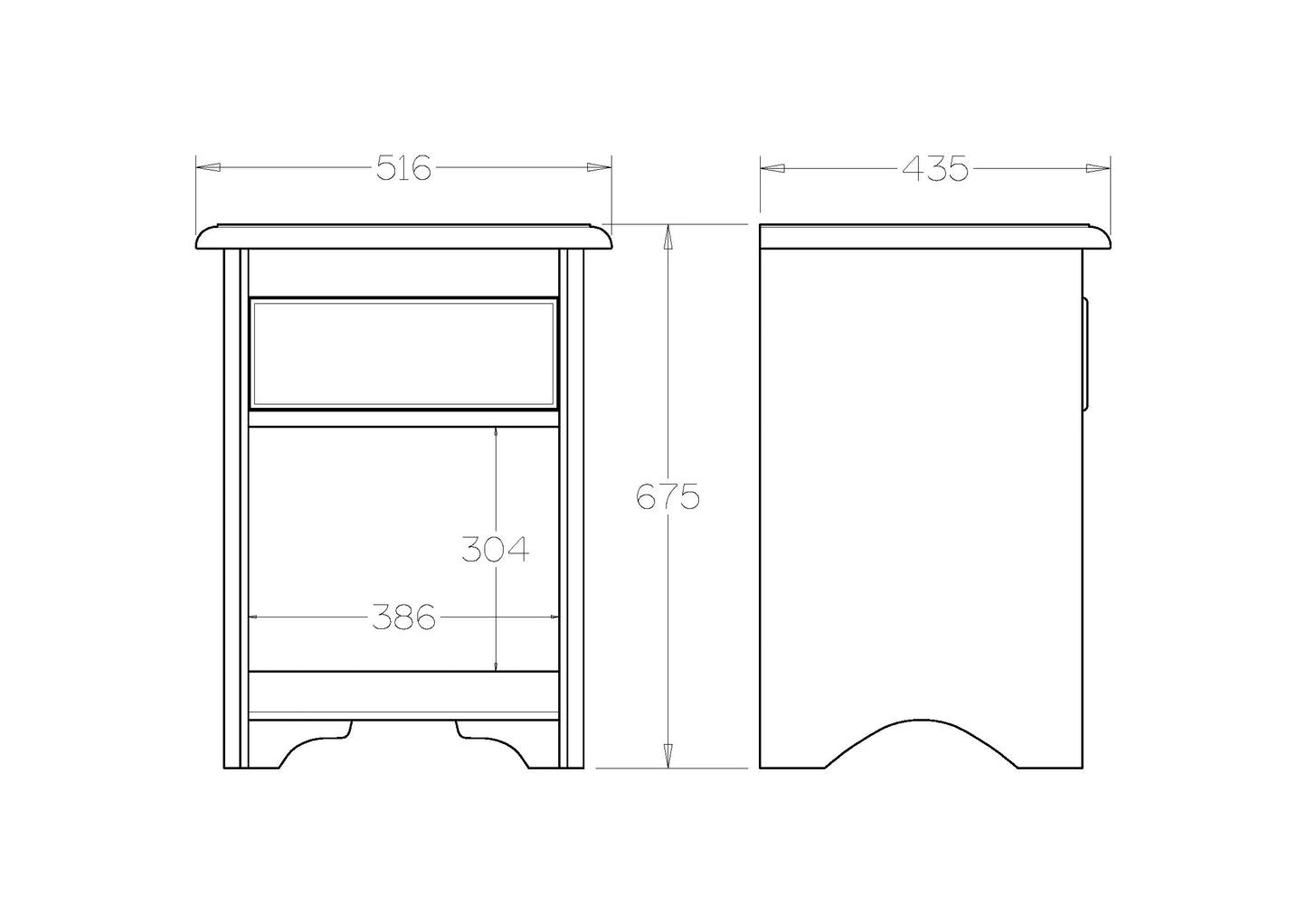 Villager 1-Drawer Bedside