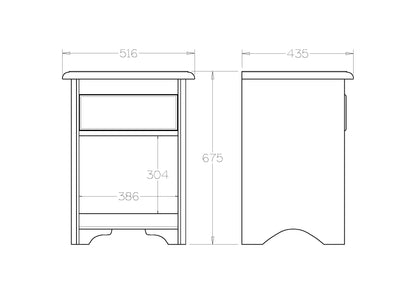 Villager 1-Drawer Bedside