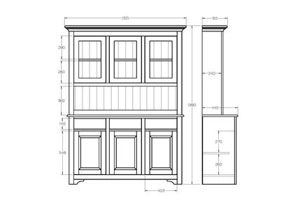 Villager 3 Door Hutch