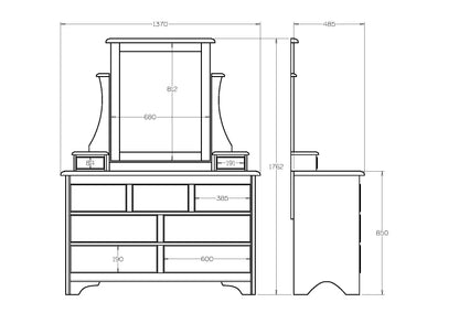 Villager 9-Drawer Dresser & Mirror