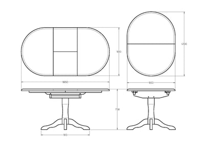 Villager Oval Extension Table