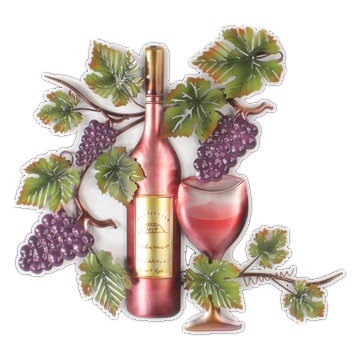 Wine Bottle Metal Wall Art