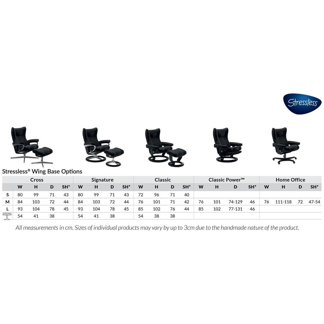 Wing Medium Leather Recliner - Signature Base