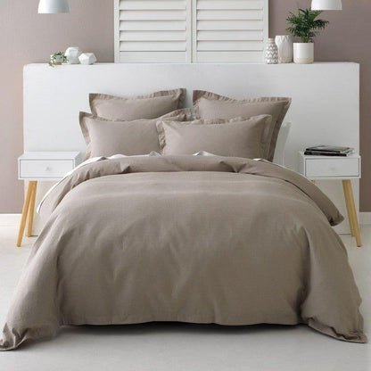 Nova Waffle Taupe Duvet Cover Set