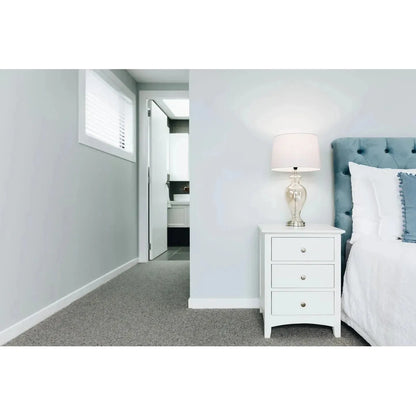 Jessica 3-Drawer Bedside - White